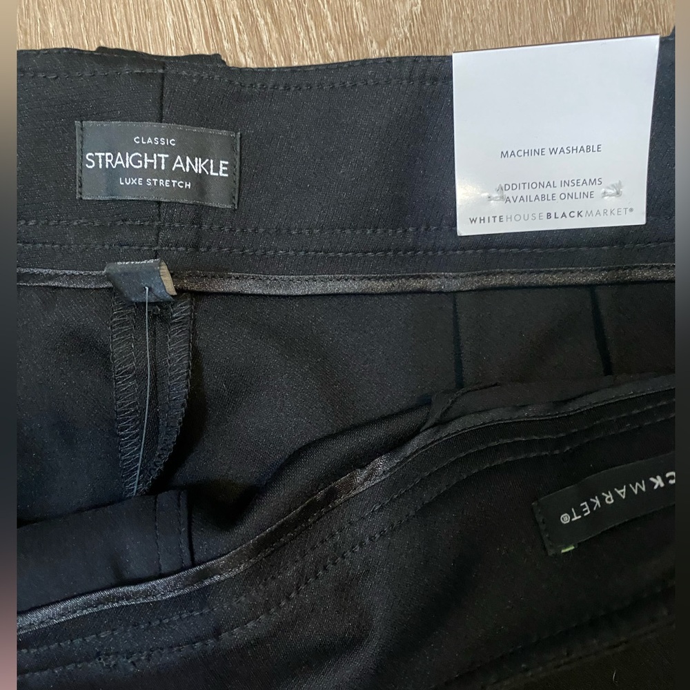 NWT WHBM Jolie Button Straight Lightweight Pants Size 14 L - Ankle  29” Black - Picture 5 of 9